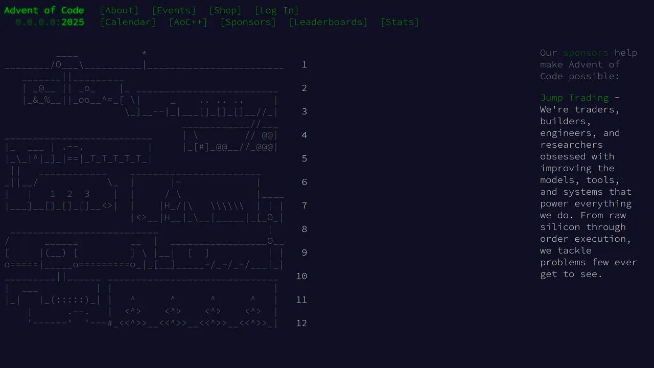 Screenshot of Advent of Code