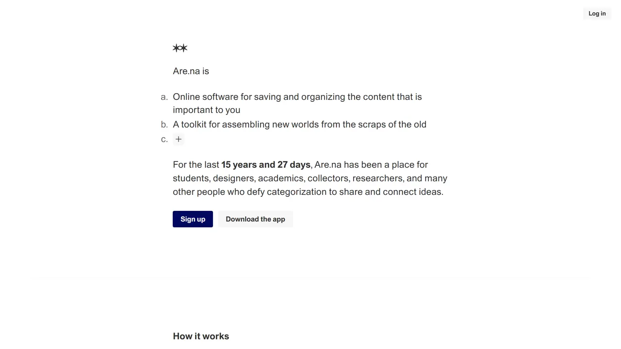 Screenshot of Are.na
