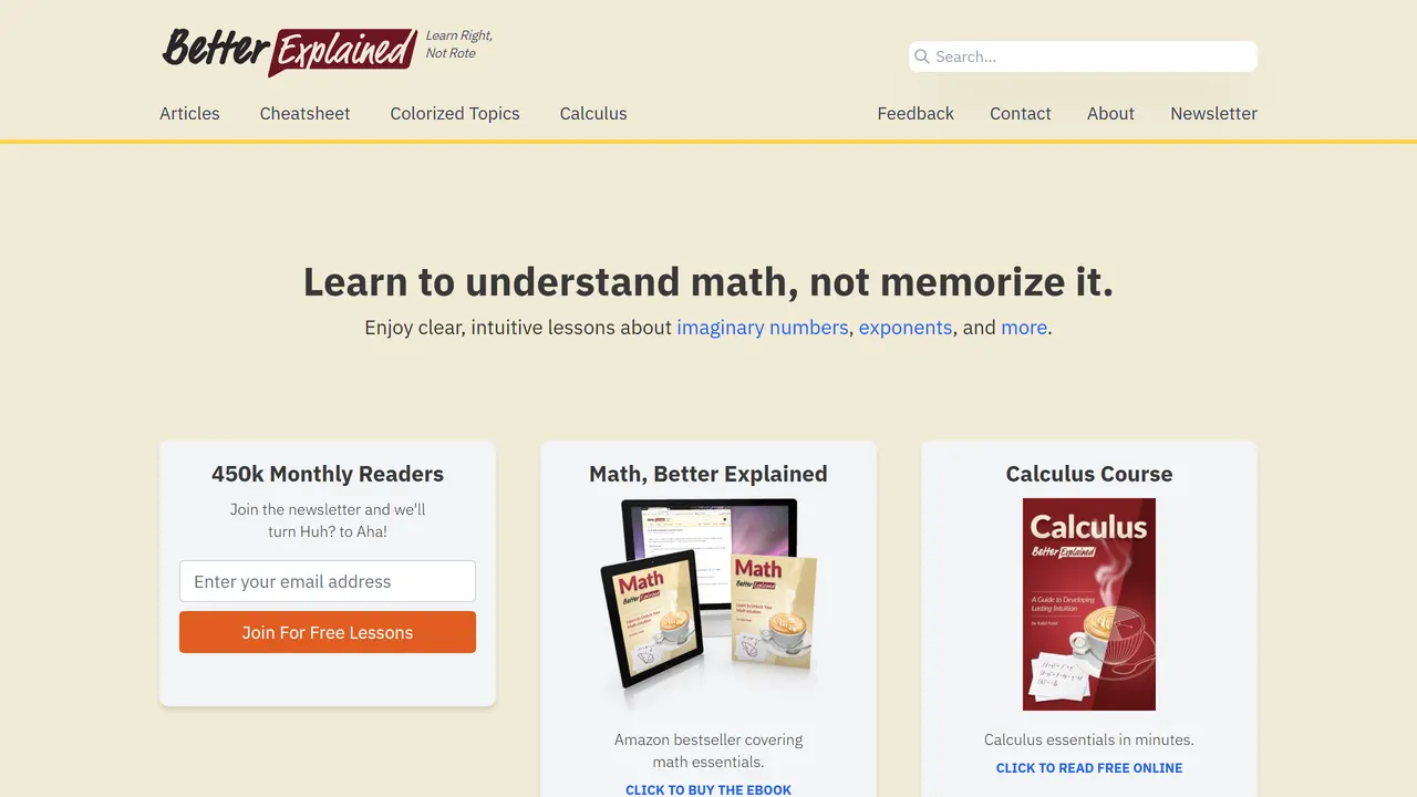 Screenshot of BetterExplained