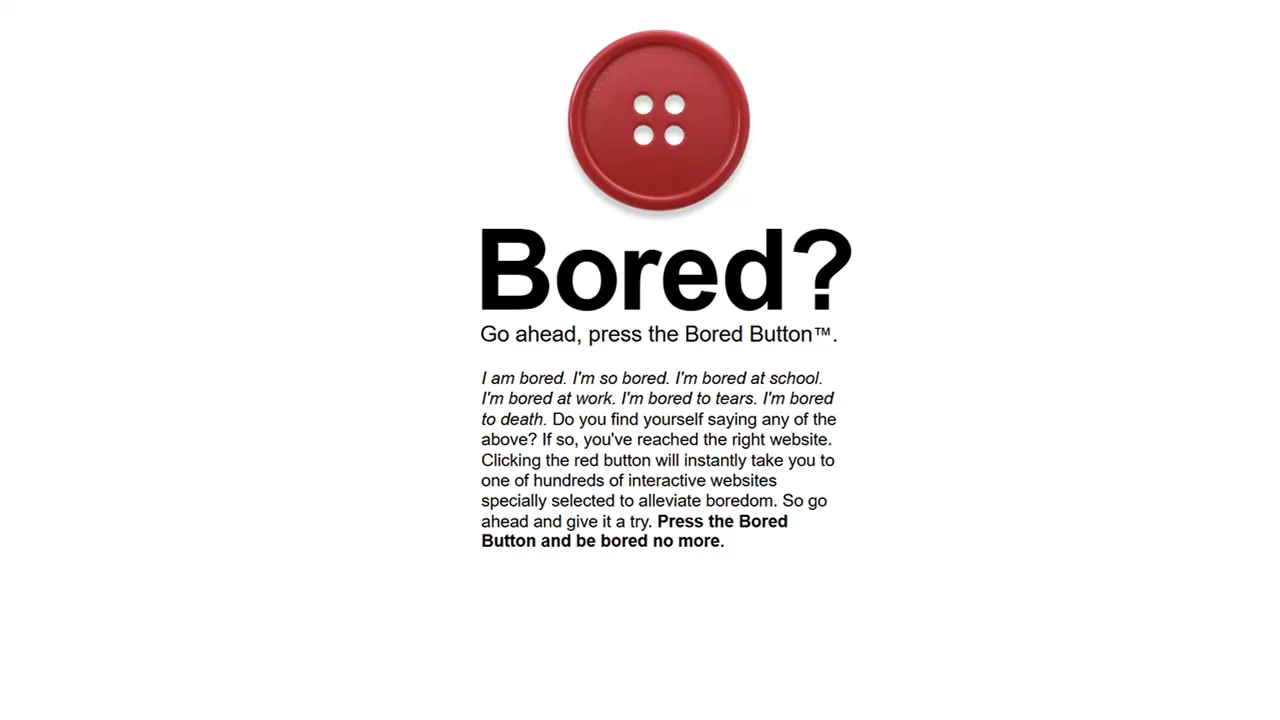 Screenshot of BoredButton.com