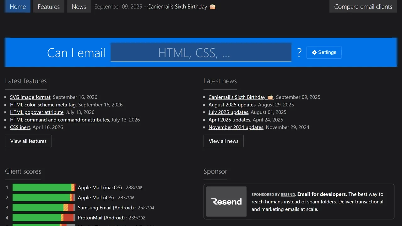 Screenshot of Can I email