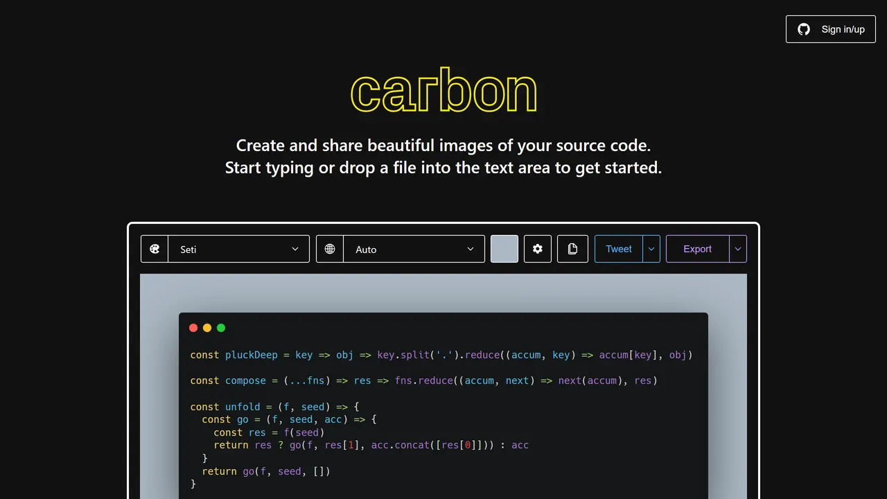 Screenshot of Carbon