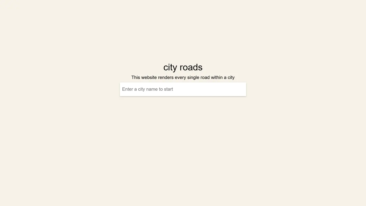 Screenshot of City Roads