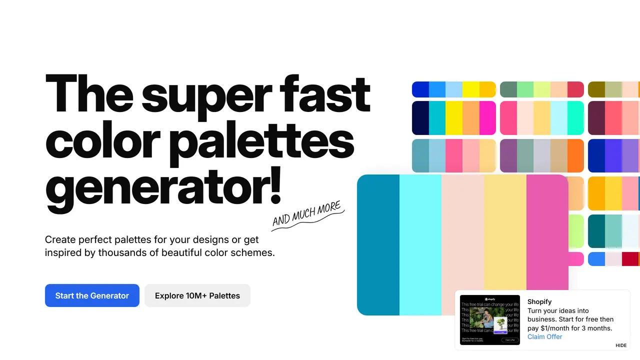 Screenshot of Coolors