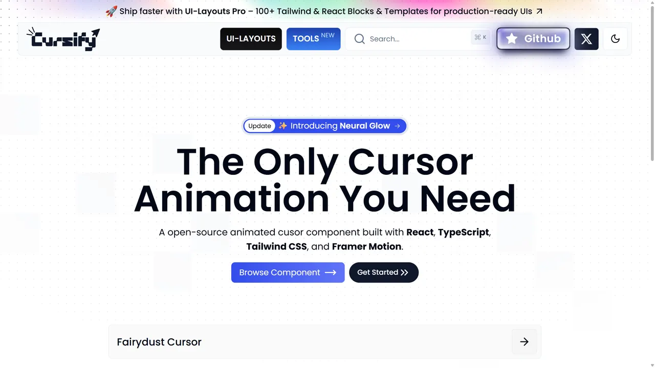 Screenshot of Cursify