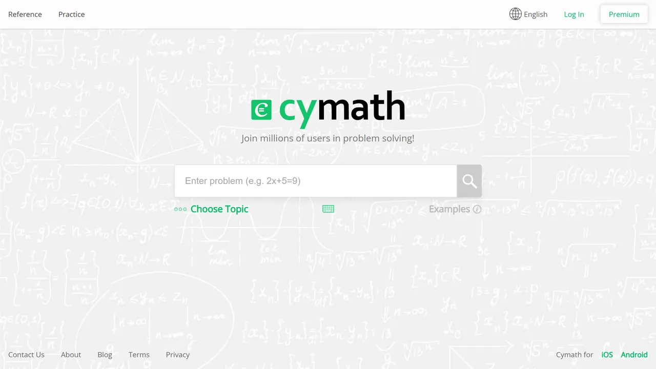 Screenshot of Cymath