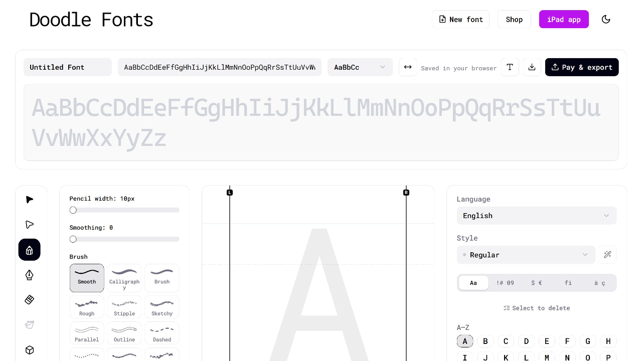 Screenshot of Doodle Fonts