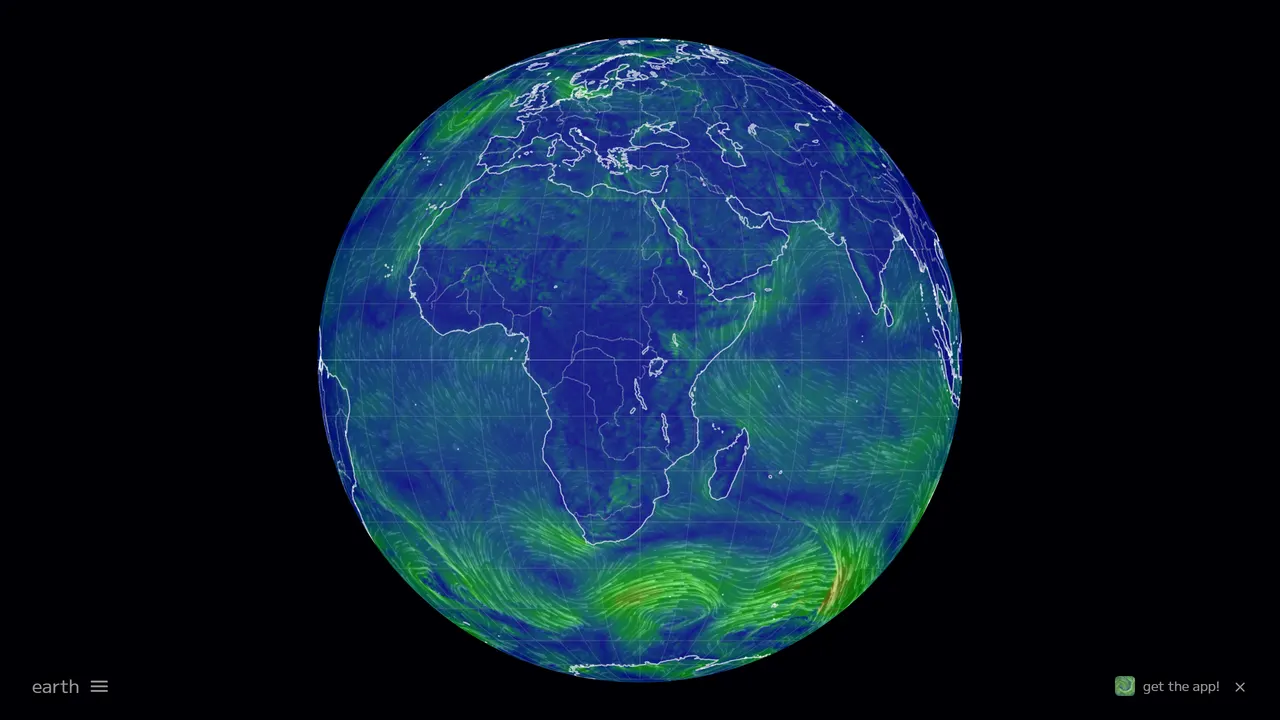 Screenshot of Nullschool Earth