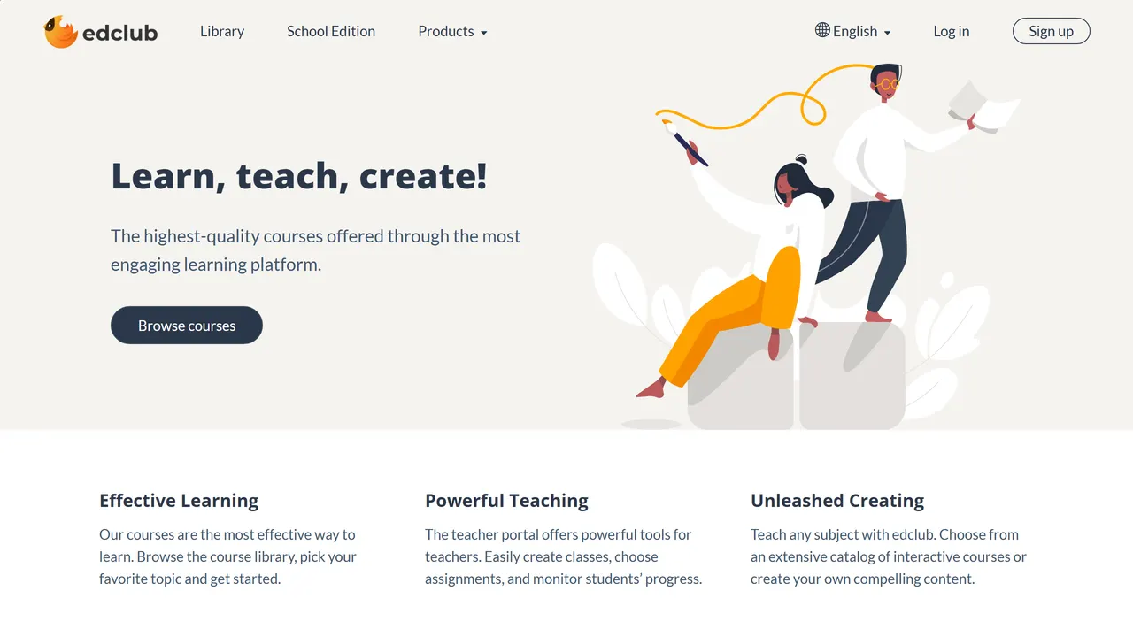 Screenshot of edclub