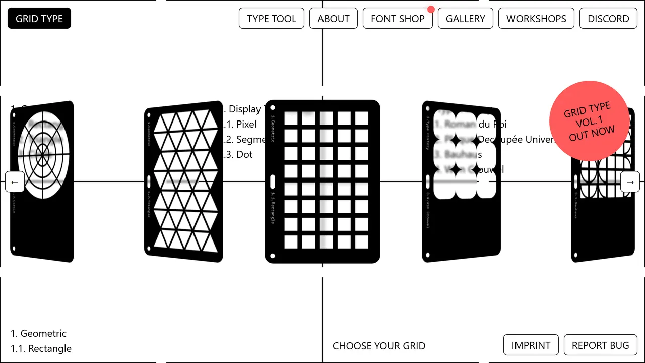 Screenshot of GridType