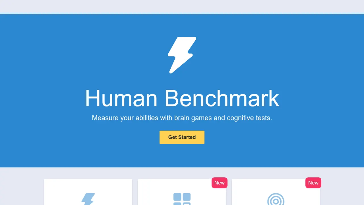 Screenshot of Human Benchmark