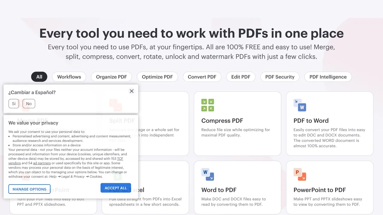 Screenshot of iLovePDF