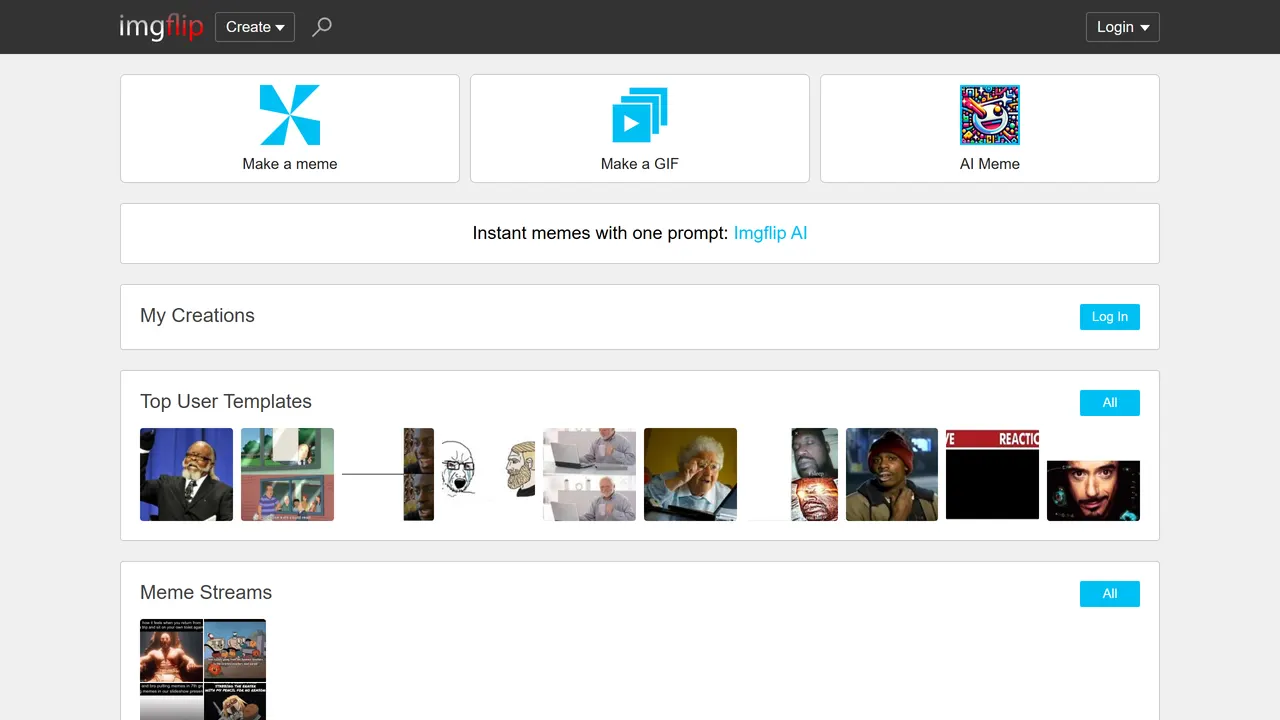 Screenshot of Imgflip