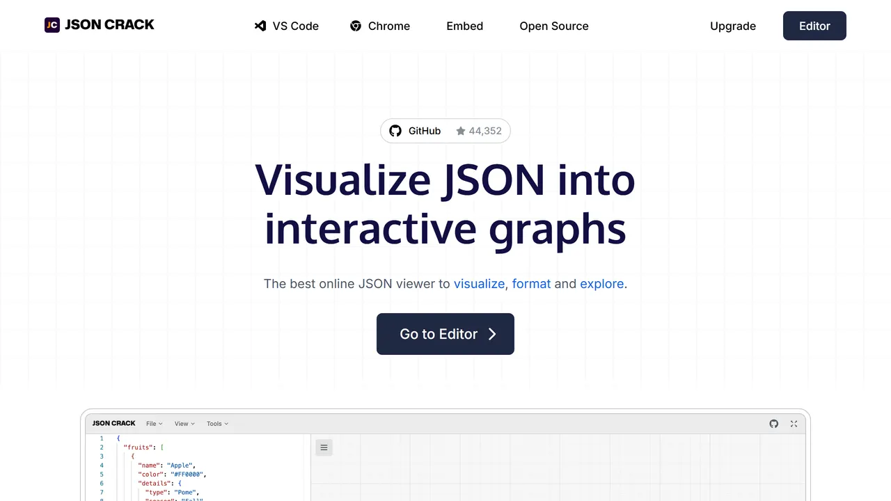 Screenshot of JSON Crack