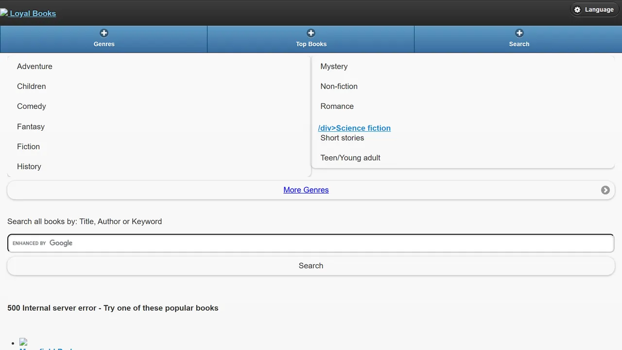 Screenshot of Loyal Books