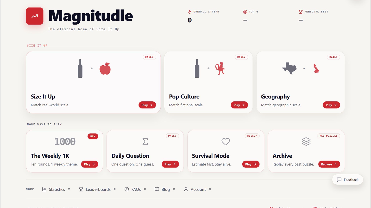 Screenshot of Magnitudle