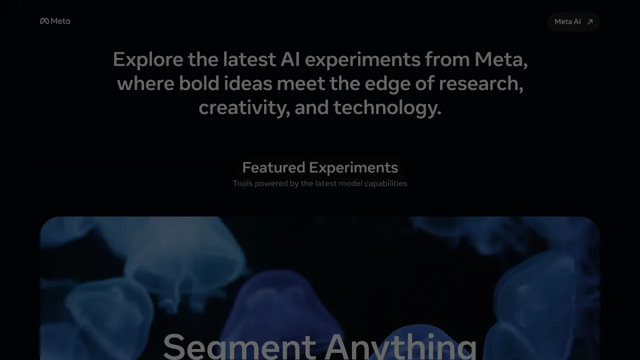 Screenshot of Meta AI Demos