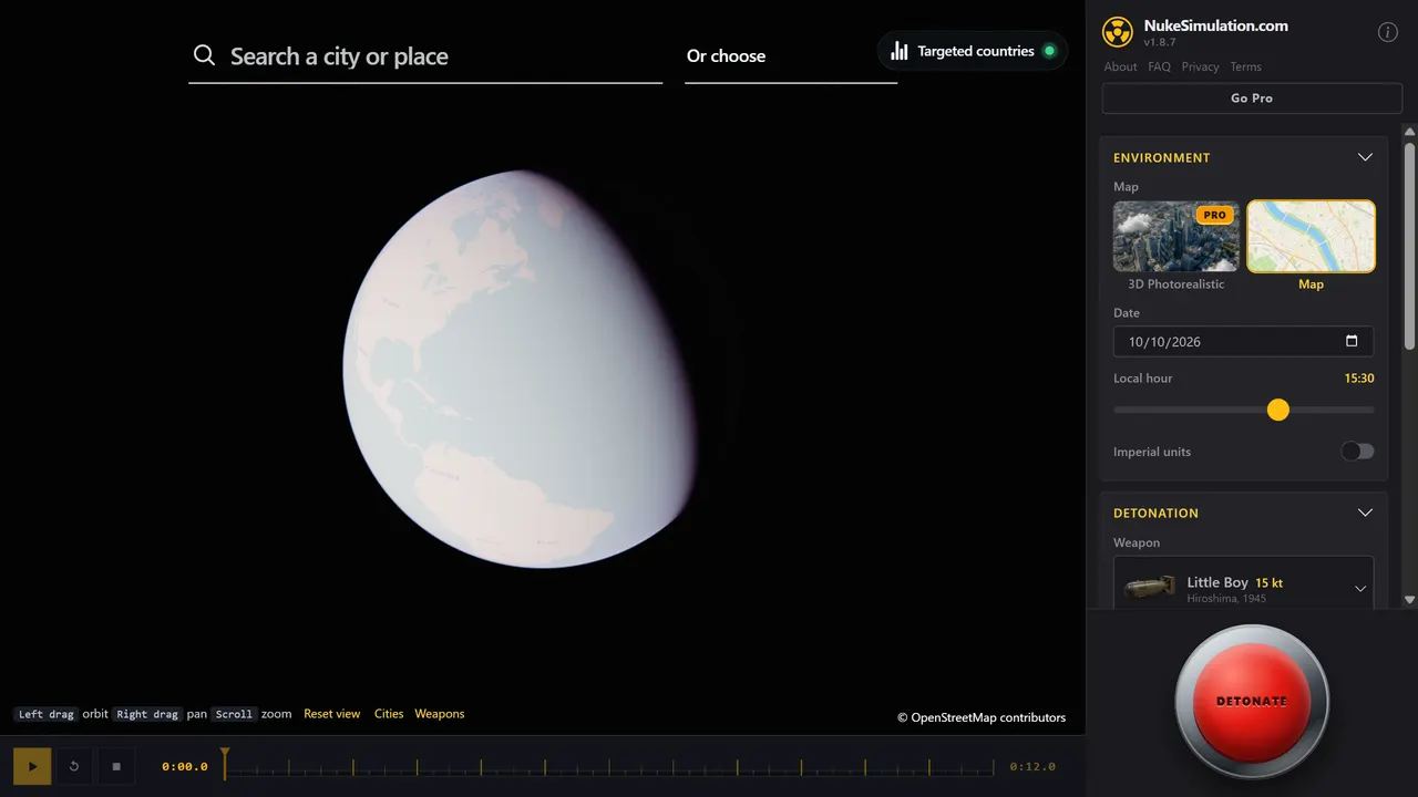 Screenshot of NukeSimulation