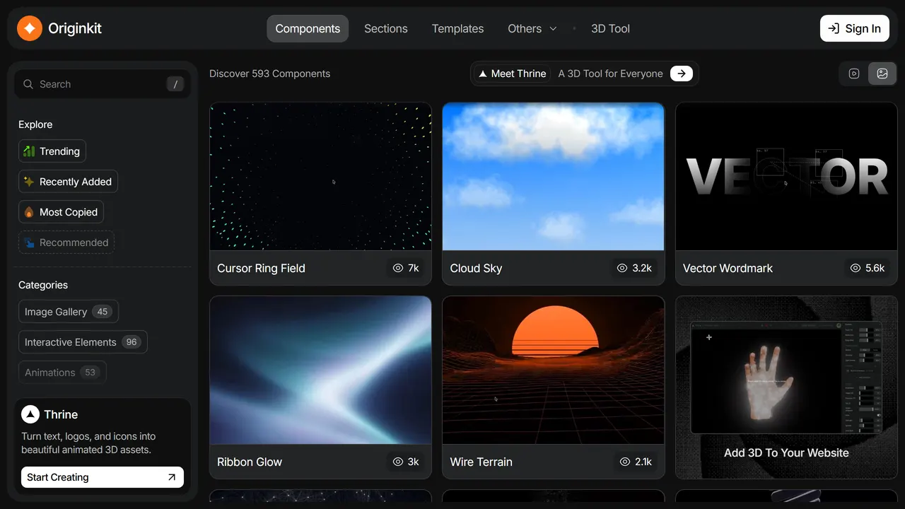 Screenshot of Originkit