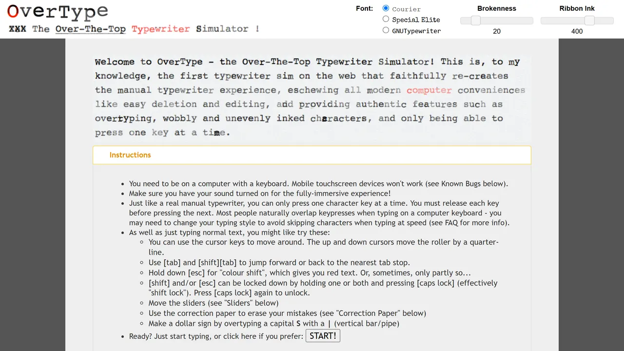 Screenshot of OverType