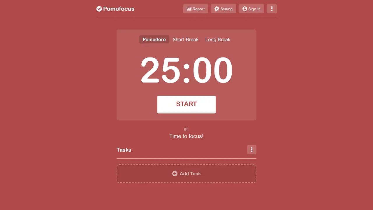 Screenshot of Pomofocus