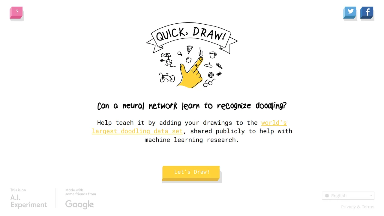 Screenshot of Quick, Draw!