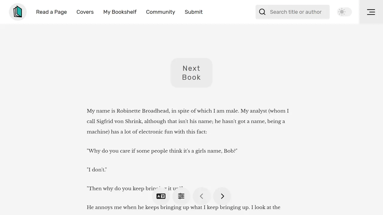 Screenshot of Recommend Me a Book