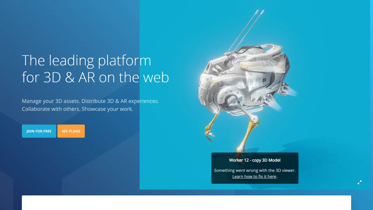 Screenshot of Sketchfab