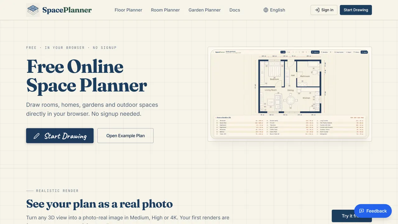 Screenshot of SpacePlanner