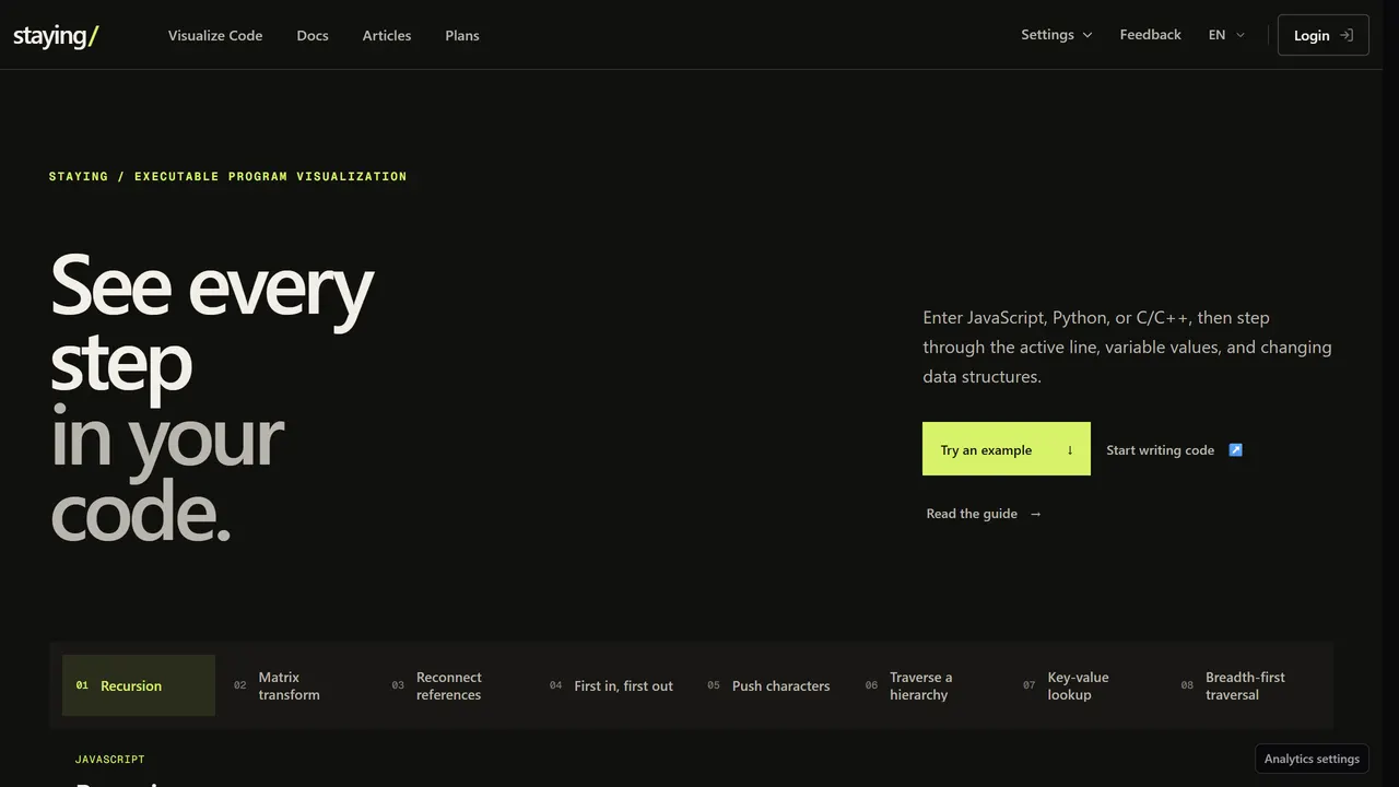 Screenshot of Staying