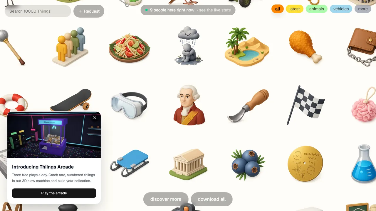 Screenshot of Thiings