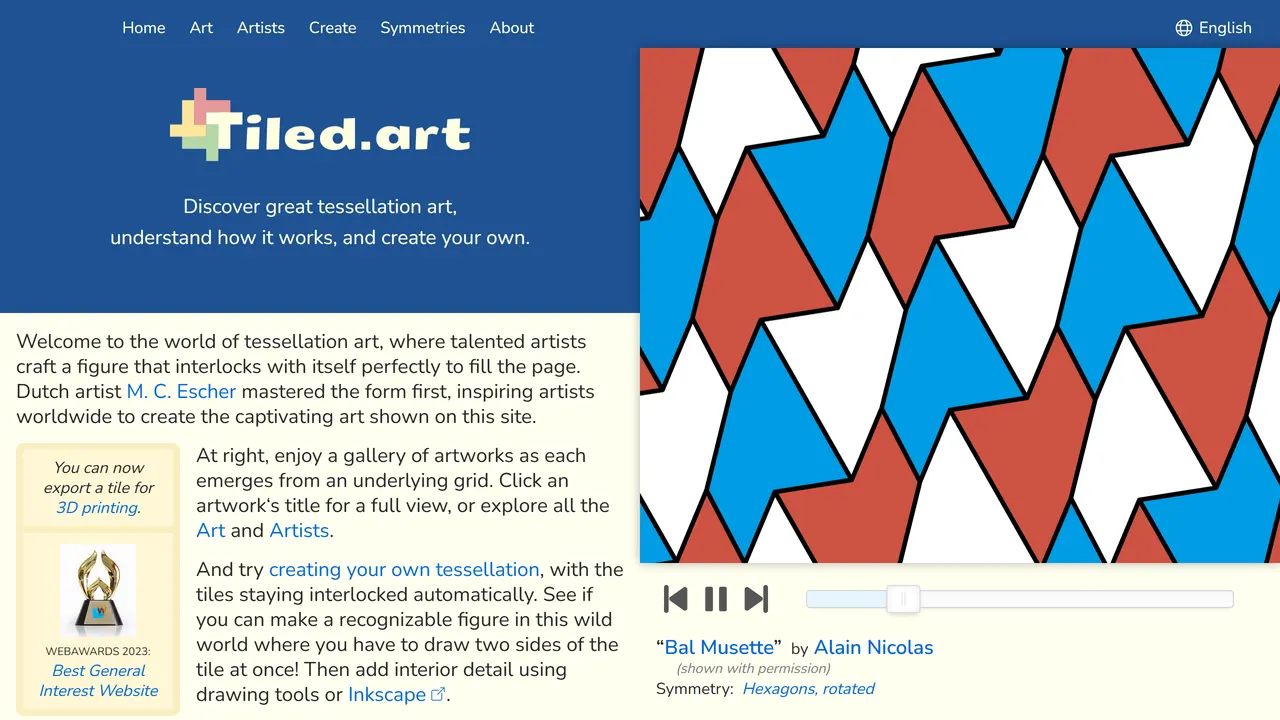 Screenshot of Tiled.art