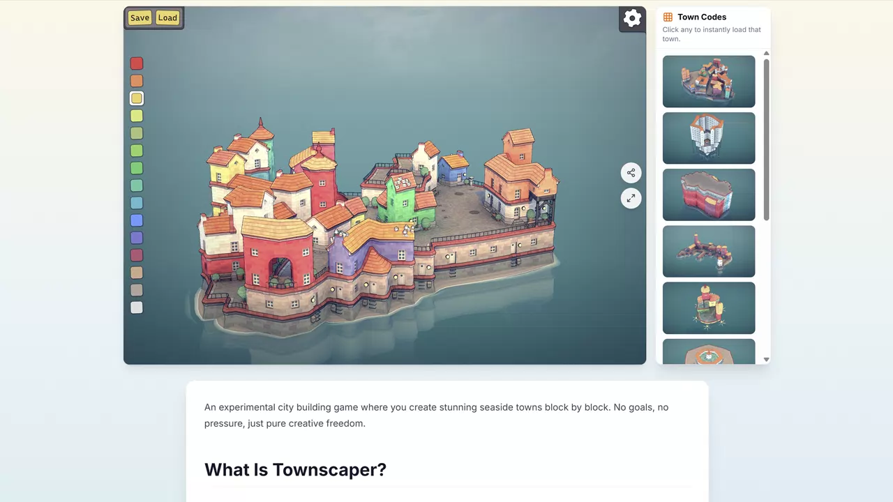 Screenshot of Townscaper
