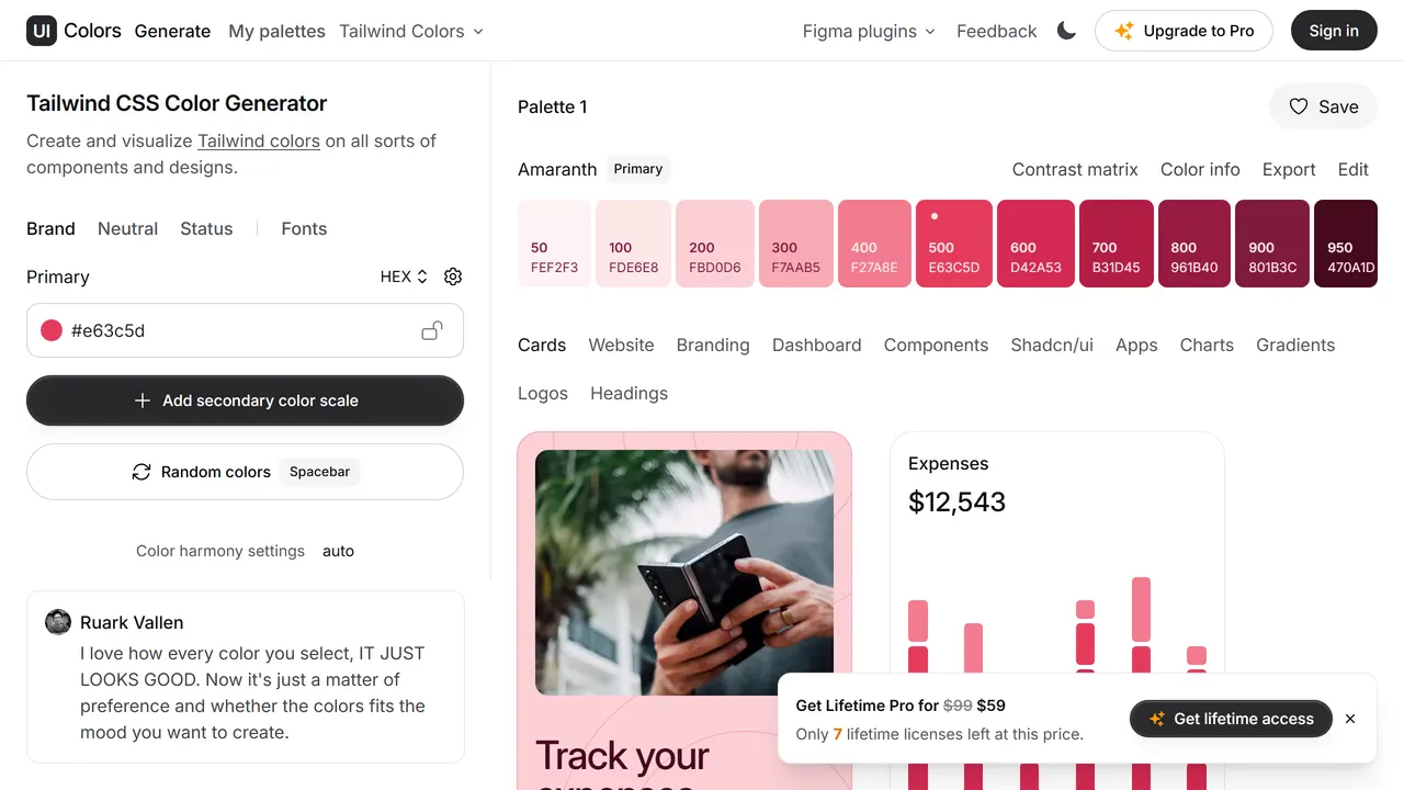 Screenshot of UI Colors