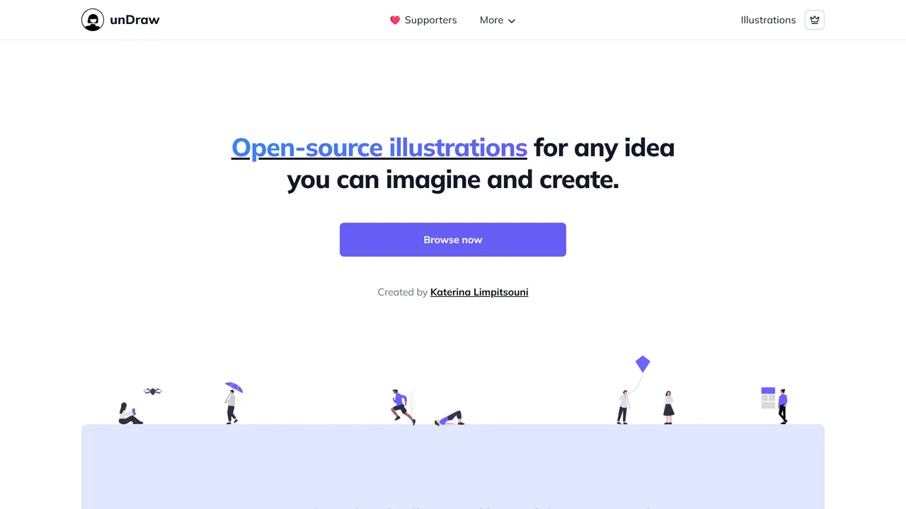 Screenshot of unDraw