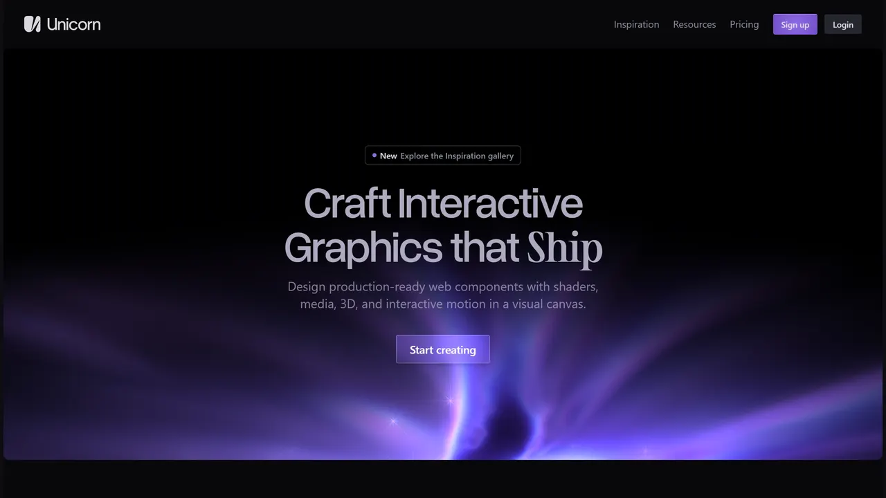 Screenshot of Unicorn Studio