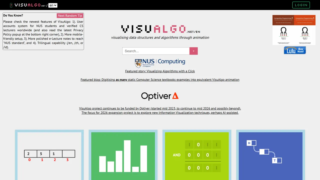 Screenshot of VisuAlgo