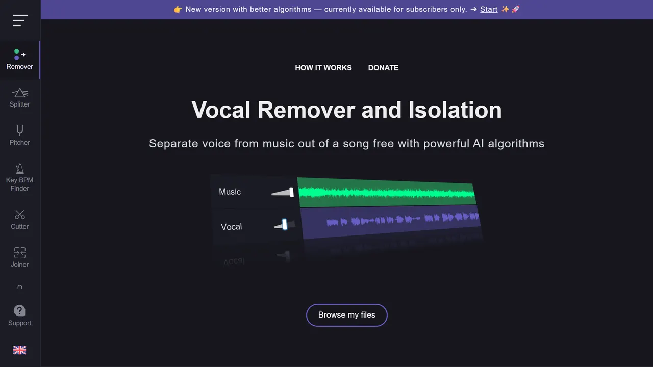 Screenshot of Vocal Remover