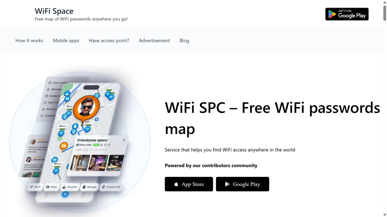 Screenshot of WiFi Space
