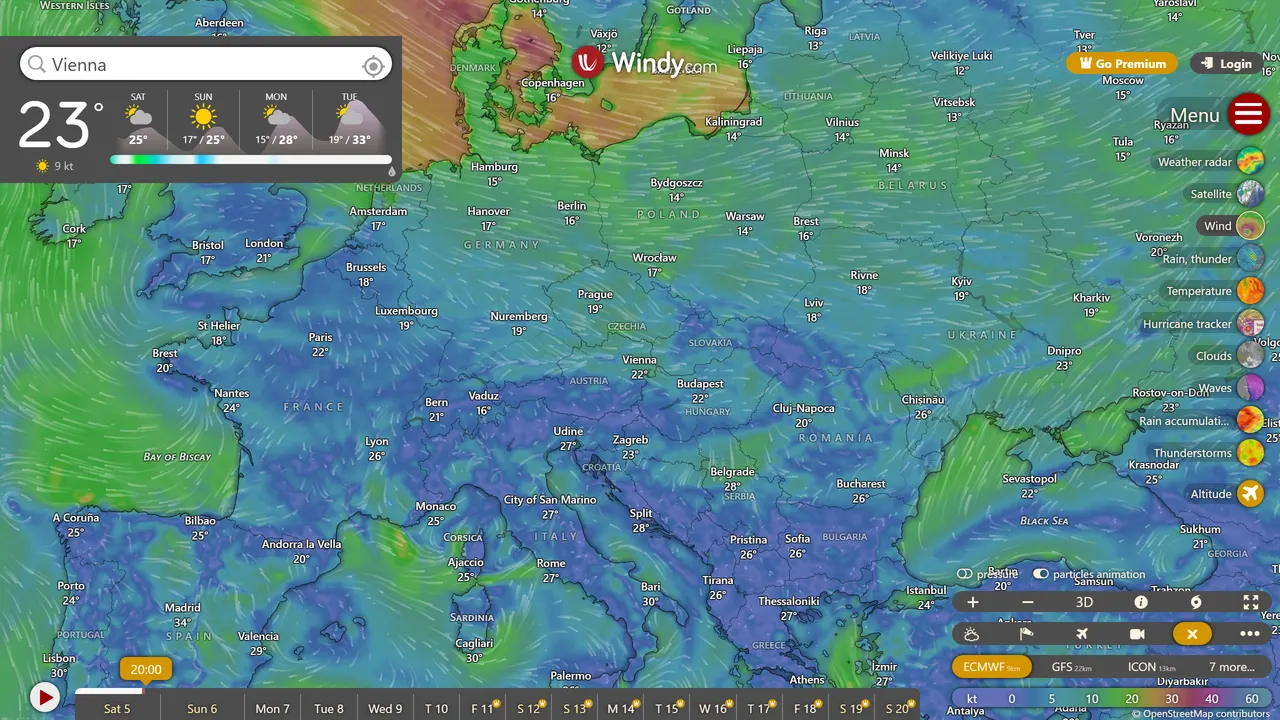 Screenshot of Windy