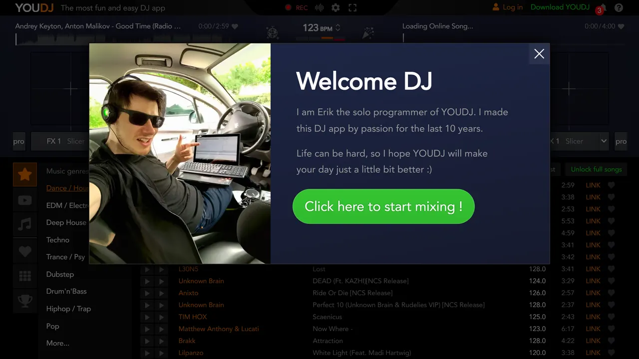 Screenshot of YOUDJ